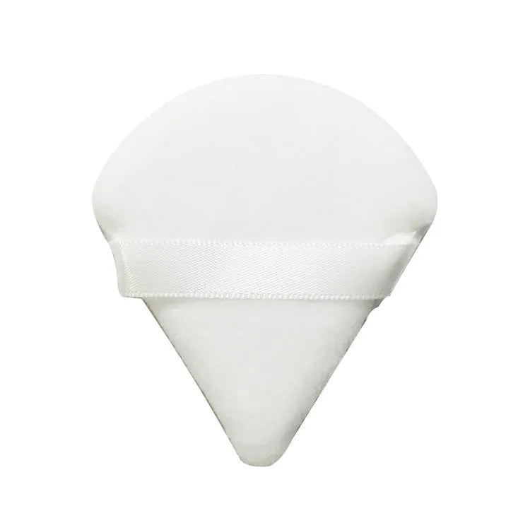 Zonyin Wholesale Super Soft Velour Triangle Powder Puff Custom Logo Label Makeup Puffs Velvet Face Cosmetic Puff for Women