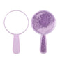 Zonyin New Shiny Quicksand Portable Handheld Makeup Mirror Plastic Round Cute Hand Makeup Mirror for Woman Girls