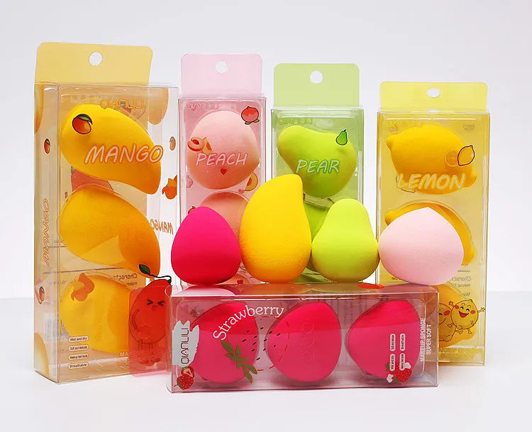 Zonyin Super Soft Latex Free Green Avocado Makeup Blender Sponge 3 Packs Makeup Sponge Set With Box