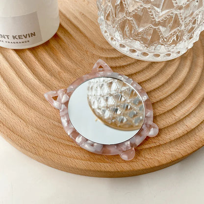 Zonyin Cute Marbled Acetate Small Pocket Cosmetic Mirror Portable Mini Travel Makeup Mirror Personalized Wholesale Promotion