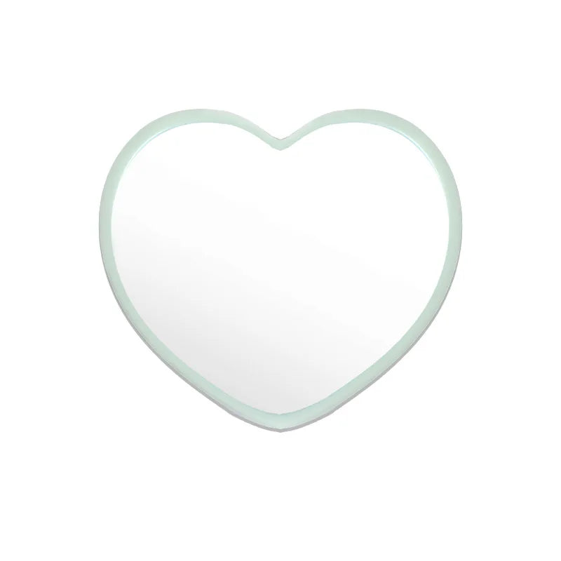 Zonyin Wholesale Cute Plastic Small Heart Pocket Makeup Mirror Custom Logo Mini Portable Compact Travel  Mirror  for Women Girls