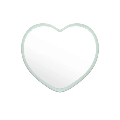 Zonyin Wholesale Cute Plastic Small Heart Pocket Makeup Mirror Custom Logo Mini Portable Compact Travel  Mirror  for Women Girls