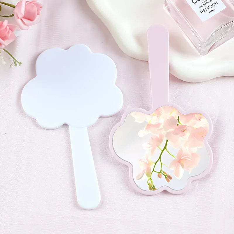 Zonyin Personalized Cloud-Shaped Handheld Makeup Mirror Portable  Custom Logo Cute Mini Travel Eco-Friendly Plastic Pocket