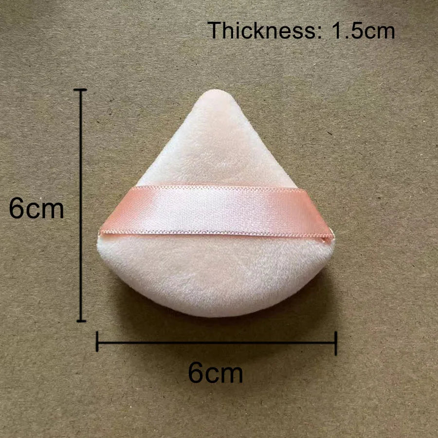 Zonyin Wholesale Cheap Gift Small Face Powder Puff Soft Triangle Makeup Puff Velour Puff With Plastic Box