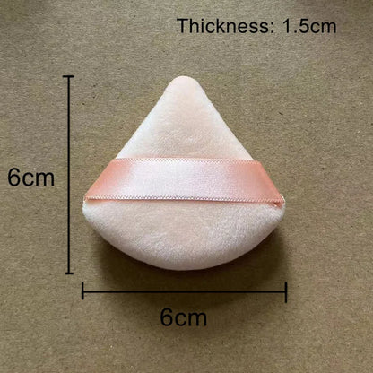 Zonyin Wholesale Cheap Gift Small Face Powder Puff Soft Triangle Makeup Puff Velour Puff With Plastic Box
