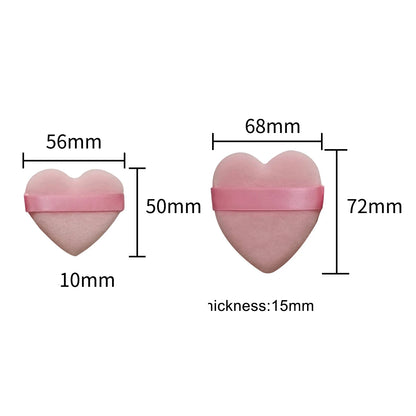 Zonyin Best Selling Super Soft Velvet Makeup Sponge Puff Small Large Heart Shape Velour Powder Puff for Women