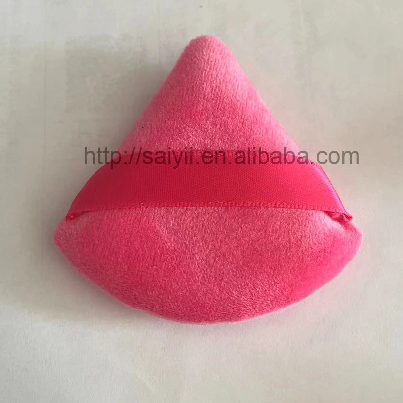 Zonyin Top Seller Triangle Powder Puff Makeup Sponge Soft Velour Cosmetic Puff Black Velvet Loose Powder Puffs for Face