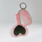 Zonyin 2in1Comb Mirror Set Multiple Colors Acetate Mini Heart Mirror Leopard Keychain Makeup Mirror Bag Pendant Accessories