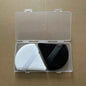 Zonyin Top Selling 2Pcs Black White Large Triangle Powder Puff Ultra Soft Velour Face Body Loose Powder Puff With Plastic Box