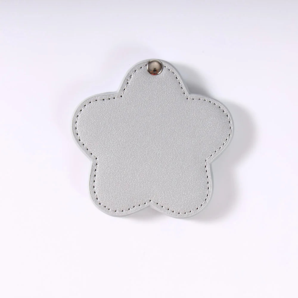 Zonyin Portable Gold Shiny Star-Shaped Compact Mirror Custom Silver Pu Leather Small Travel Cosmetic Mirrors with Private Logo