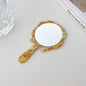 Zonyin Wholesale Rose Handheld Acetate Makeup Mirror Portable Compact Small Travel Mirror Acetate Beauty Salon Cosmetic Mirror