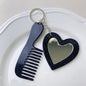 Zonyin Customized Personalized Glitter Sequin Car Keychain Bag Love Mini Acetate Makeup Mirror Heart DIY Car Hanging Accessories