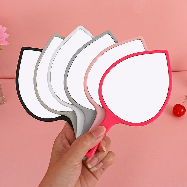 Zonyin Custom Logo ABS Plastic Cosmetic Mirror Leaf Shape Portable Mini Pocket Travel Mirror Handheld Hand Makeup Mirror