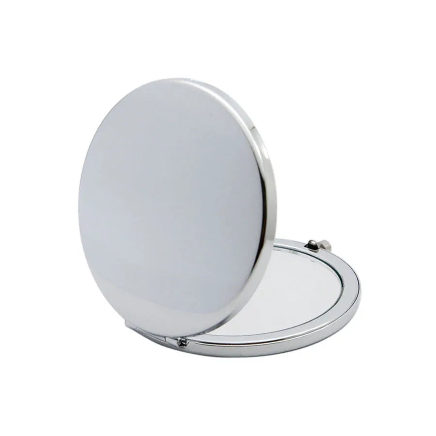 Zonyin Custom Logo Round Double-Sided 1x/2x Magnifying Compact Mirror DIY Gift Foldable Makeup Pocket Mirror With Metal