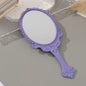 Zonyin Plastic Retro Handheld Mirror European Style Portable Travel Mirror Princess Hand Held Makeup Mirror for Promotion Gift