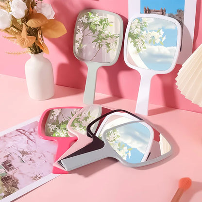 Zonyin Best Selling Large Square Hand Mirror Custom Logo Salon Barber Makeup Mirrors Handheld Mirror With Handle Makeup Tool