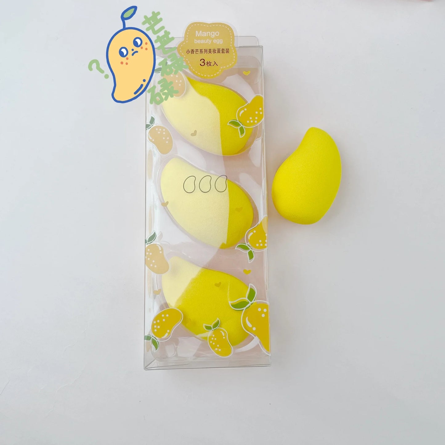 Zonyin Hot Sales 3 Packs Fruit Makeup Sponge Set Soft Latex Free Beauty Sponge Blender Face Cosmetic Sponge for Make up