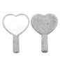 Zonyin Plastic Heart Diamond Handheld Makeup Mirror Portable Cosmetic Mirror with Handle Hand Mirror for Women and Girls