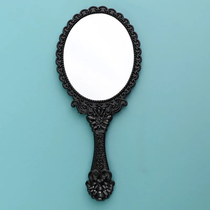 Zonyin Gold Vintage Handheld Makeup Mirror Goldplated Plastic Hand Personalized Portable Cosmetic Vanity Mirror for Wedding