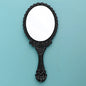 Zonyin Gold Vintage Handheld Makeup Mirror Goldplated Plastic Hand Personalized Portable Cosmetic Vanity Mirror for Wedding