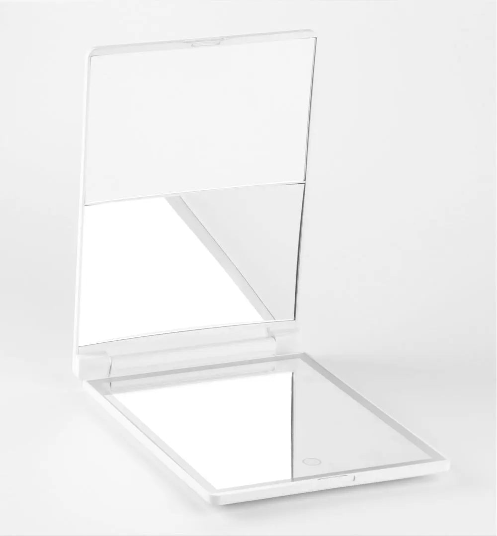 Zonyin Portable Led Light Mirror Travel Desktop Makeup Mirror Cosmetic Compact 1X 2X 5X Magnifying Table Mirror with Led Light