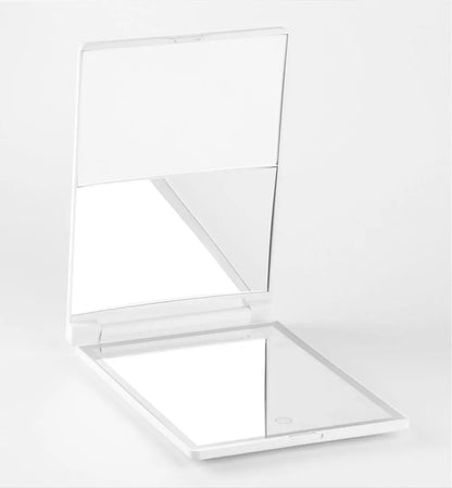 Zonyin Portable Led Light Mirror Travel Desktop Makeup Mirror Cosmetic Compact 1X 2X 5X Magnifying Table Mirror with Led Light