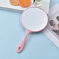 Zonyin Wholesale Luxury Handheld Vintage Round Mirror Custom Logo Plastic Silver Plating Makeup Mirror with Handle for Wedding
