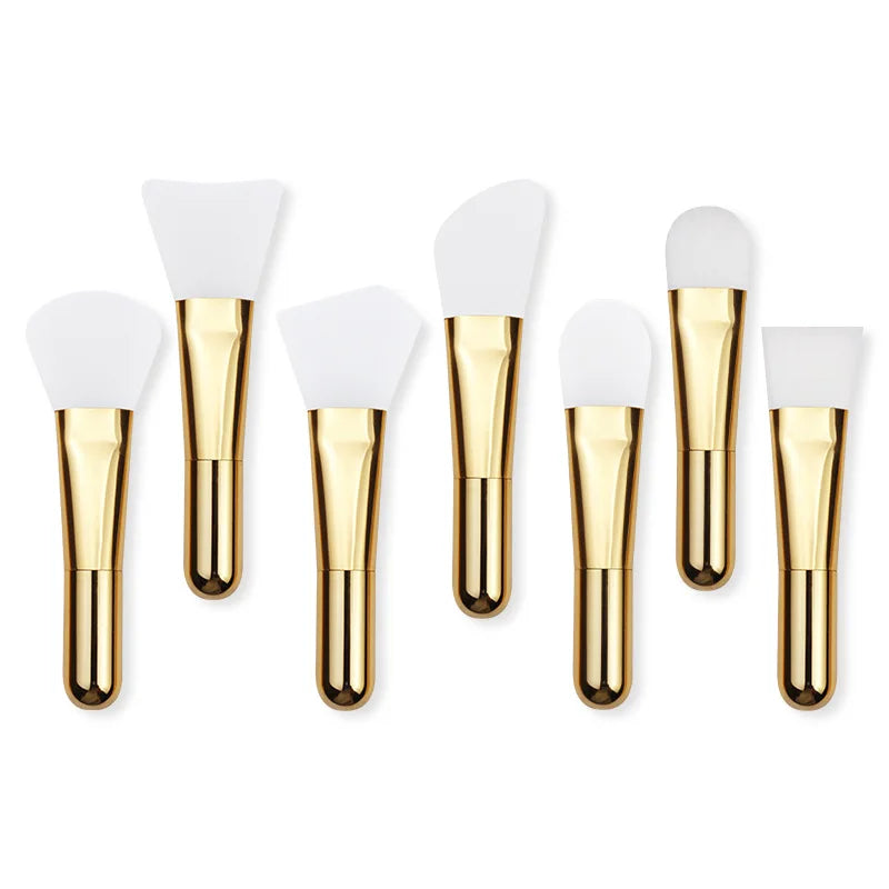 Single Beauty's Colorful Silicone Disposable Vegan Clay Mask Brush Synthetic Hair Fan Brush for Cheek Use with Concealer