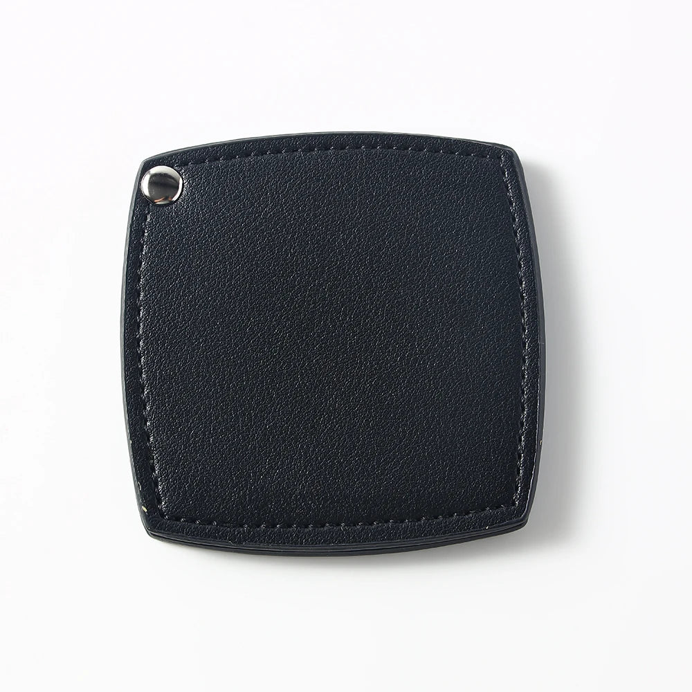 Zonyin Customized Logo Portable Square-Shape Vanity Makeup Mirror Travel Folding Pu Leather Pocket Compact Mirror for Girls Gift