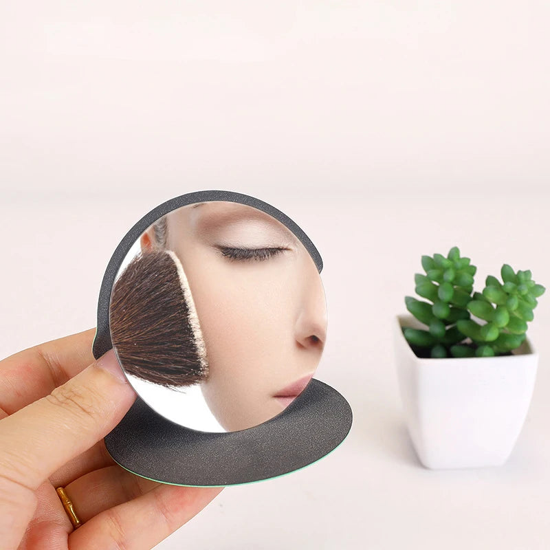 Zonyin Factory Price PU Leather Round Stainless Steel Makeup Mirror Multifunction Portable Foldable Purse Mirror for Promotion
