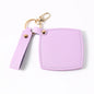 Zonyin New Custom Logo Rotatable Square Makeup Mirror Pu Leather Pocket Mirror Compact Cosmetic Travel Mirror With Keychain