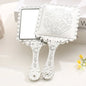 Zonyin Gold Vintage Plastic Handheld Mirror Square Shape Plastic Handle Cosmetic Mirror Beauty Makeup Hand Held Mirror for Women