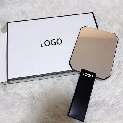 Zonyin Personalized Travel Makeup Mirror Custom Logo Plastic Square Handheld Cosmetic Mirror for Girls and Woman Gift