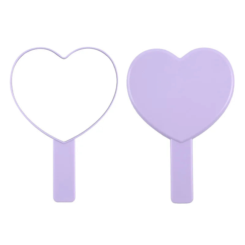 Zonyin Heart Shape Hand Cosmetic Mirror Custom logo Plastic Portable Handheld Makeup Mirror Promotional Business Gift
