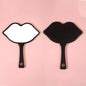 Zonyin Hot Sale Custom logo Large Handheld Mirror Lip Design Portable Plastic Personalized Hand Cosmetic Makeup Mirror for Girls