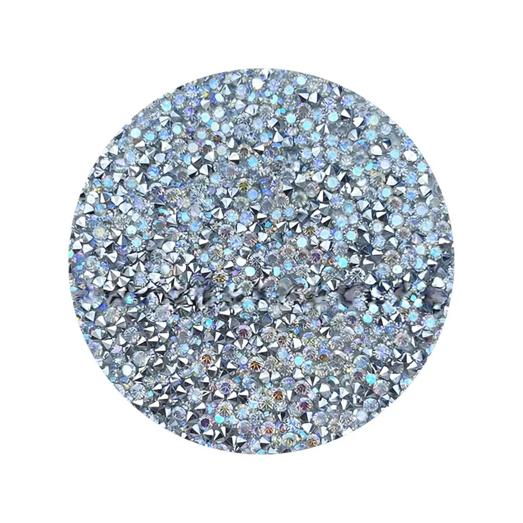Zonyin Rhinestone Folding Makeup Mirror Crystal Double Sided Pocket Mirror Portable Round Compact Cosmetic Mirror for Wedding