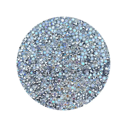Zonyin Rhinestone Folding Makeup Mirror Crystal Double Sided Pocket Mirror Portable Round Compact Cosmetic Mirror for Wedding