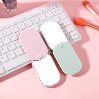 Zonyin HD Recyclable Plastic Small Makeup Mirror Portable Square Rounded Flip Pocket Mirror With Customized Logo