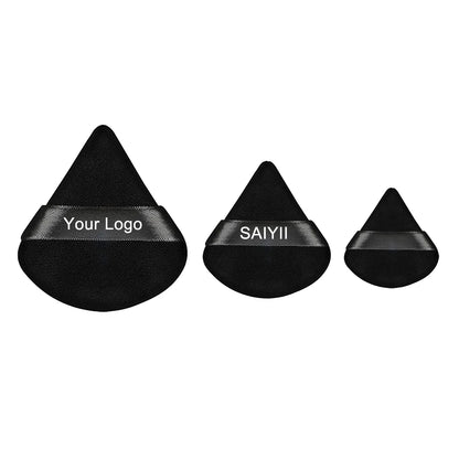 Zonyin New Arrival 3 Packs Mini Large Cute Triangle Powder Puff Super Soft Small Big Velvet Finger Powder Puff for Face