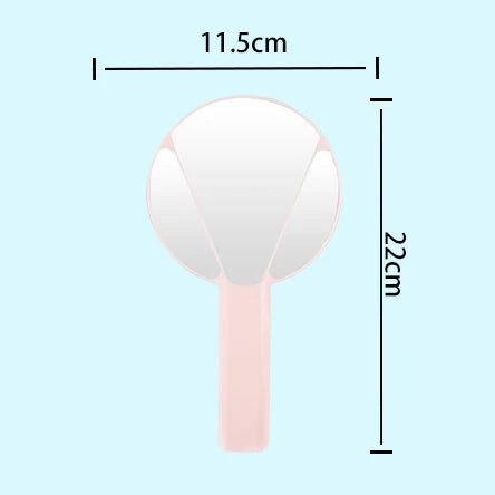 Zonyin Wholesale Handheld Single Sided Travel Mirror Customized Logo Plastic Handle Mirror HD Makeup Mirror Girls Portable Cute