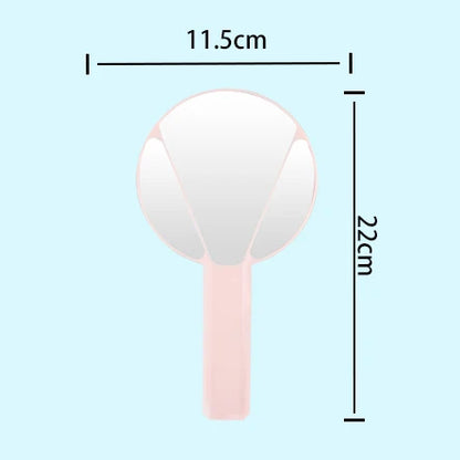 Zonyin Wholesale Handheld Single Sided Travel Mirror Customized Logo Plastic Handle Mirror HD Makeup Mirror Girls Portable Cute
