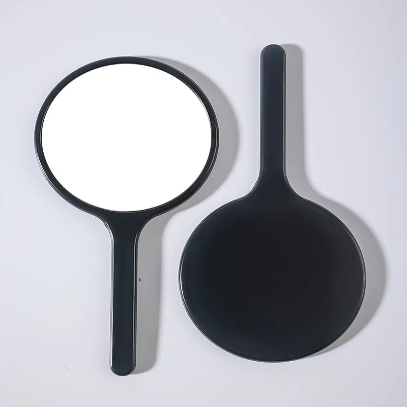 Zonyin Custom Logo Round Small Handheld Makeup Mirror Personalized Handle Pocket Cosmetic Mirror Girl Hand Held Travel Mirror