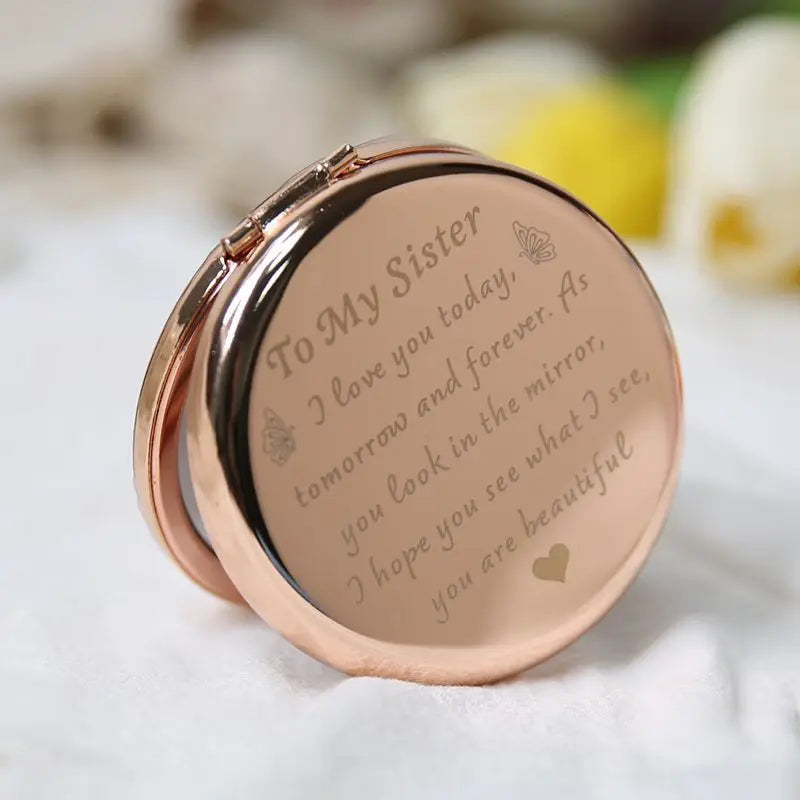 Zonyin Customizable 70mm Round Cosmetic Desktop Mirror Portable with Dual Sides and Magnifying Feature Small Size D-shaped