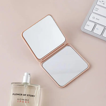 Zonyin Custom Logo Double Sided Square Small Mirror Portable Folding Travel Compact Makeup Pocket Mirror for Girl Women Gifts