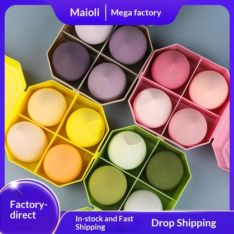 2025 Hot Private Label Sponge Wholesale Latex Free Soft Custom Logo Beauty Black Blender Makeup Sponges Egg With Package