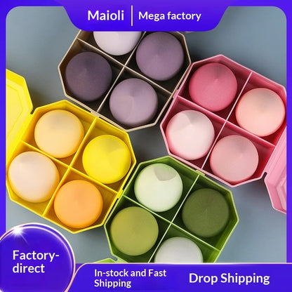 2025 Hot Private Label Sponge Wholesale Latex Free Soft Custom Logo Beauty Black Blender Makeup Sponges Egg With Package