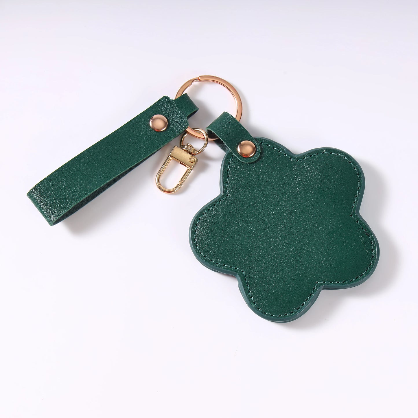 Zonyin NEW ARRIVAL Cute Yellow Star Small Makeup Mirror Customized Logo Pu Leather Pocket Cosmetic Keychain Mirror for Kids