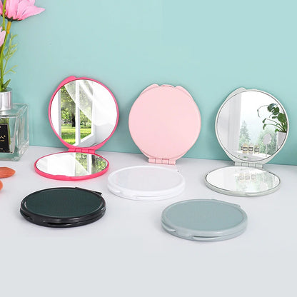 Zonyin Dual-Sided Folding Plastic Makeup Mirror Customized Mini Magnifying Pocket Mirror High Quality Personalized Makeup Tool