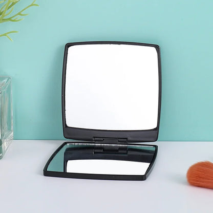 Zonyin Hot Selling Customized logo Simple square Flip Plastic Makeup Mirror Mini Portable Folding Pocket Mirror for Women Gift