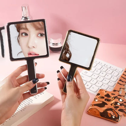 Zonyin Wholesale Square Electroplated Cosmetic Mirror Water Ripples Handheld Silver Pocket Makeup Mirror with Customized logo